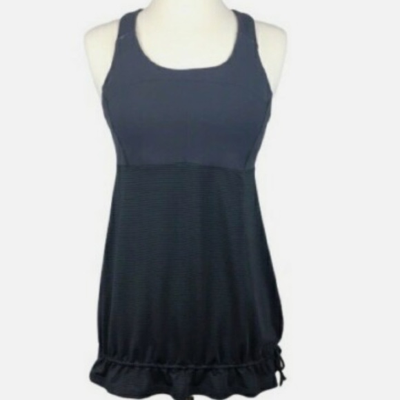 Athleta Tops - Athleta Skills And Drills Gray Drawstring Molded Cup Wicking